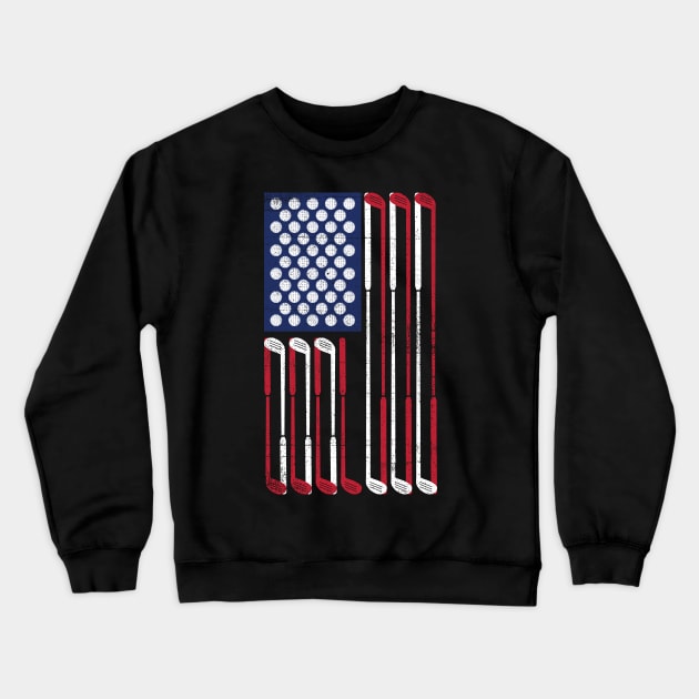 USA Flag Golf Crewneck Sweatshirt by yeoys